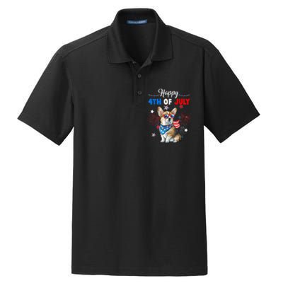 4th Of July Family Matching American Corgi Dog Lovers Kids Dry Zone Grid Polo