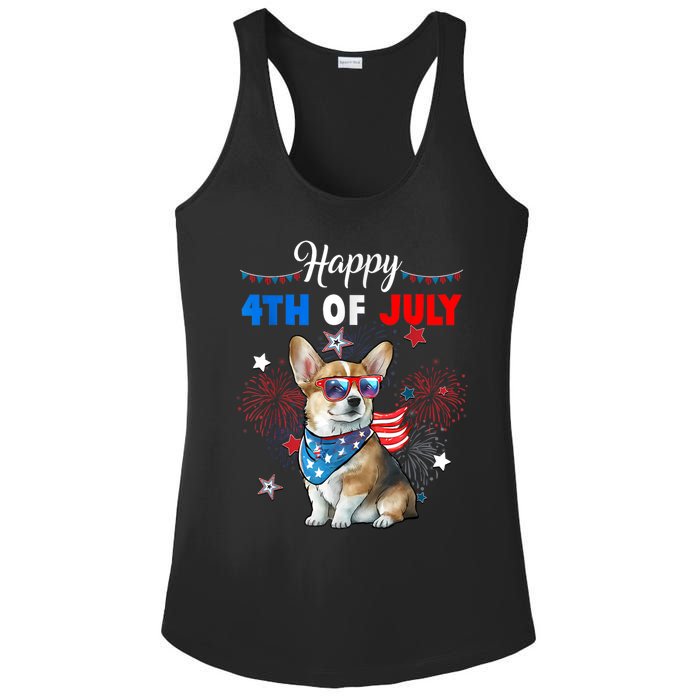 4th Of July Family Matching American Corgi Dog Lovers Kids Ladies PosiCharge Competitor Racerback Tank