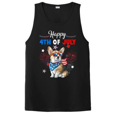 4th Of July Family Matching American Corgi Dog Lovers Kids PosiCharge Competitor Tank