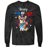 4th Of July Family Matching American Corgi Dog Lovers Kids Tie-Dye Long Sleeve Shirt