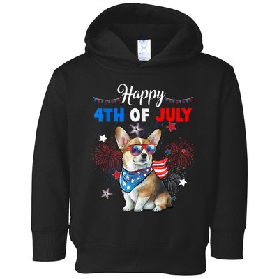 4th Of July Family Matching American Corgi Dog Lovers Kids Toddler Hoodie