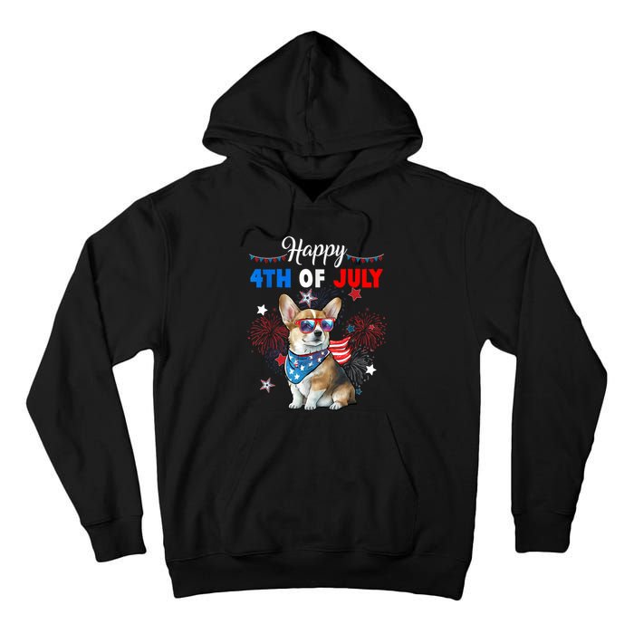 4th Of July Family Matching American Corgi Dog Lovers Kids Tall Hoodie