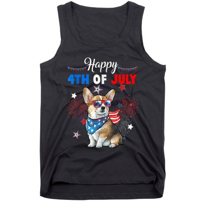 4th Of July Family Matching American Corgi Dog Lovers Kids Tank Top