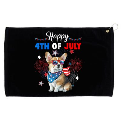 4th Of July Family Matching American Corgi Dog Lovers Kids Grommeted Golf Towel