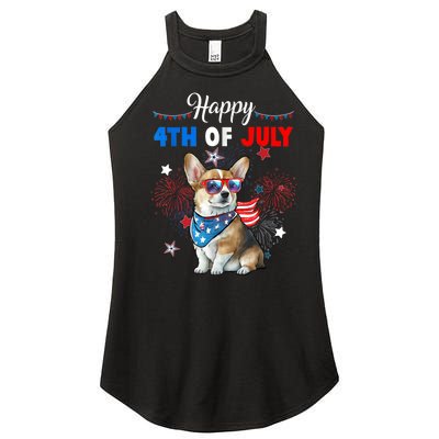 4th Of July Family Matching American Corgi Dog Lovers Kids Women's Perfect Tri Rocker Tank