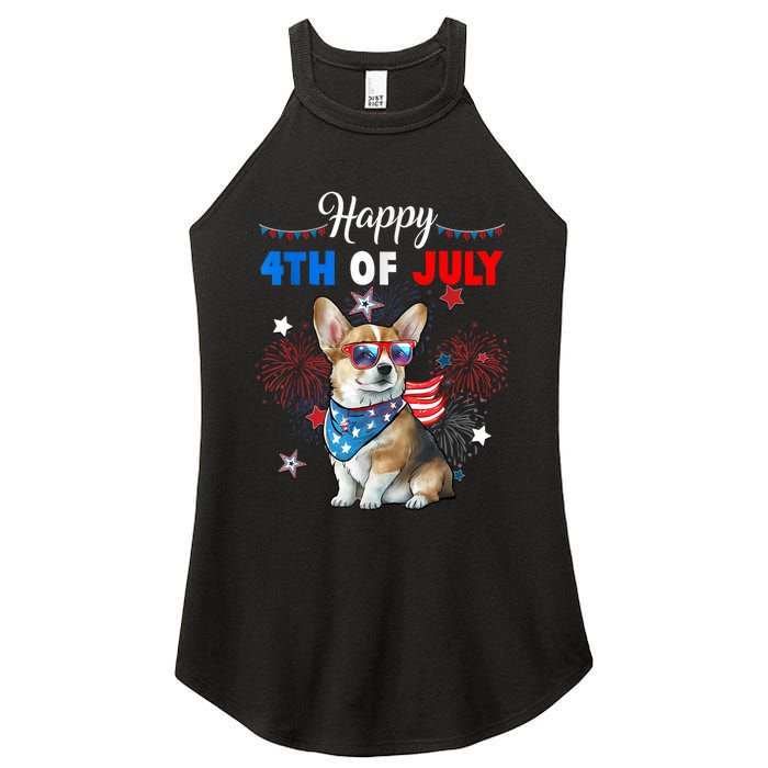 4th Of July Family Matching American Corgi Dog Lovers Kids Women's Perfect Tri Rocker Tank