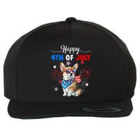 4th Of July Family Matching American Corgi Dog Lovers Kids Wool Snapback Cap