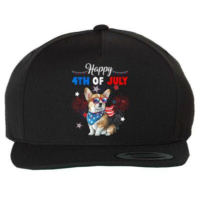 4th Of July Family Matching American Corgi Dog Lovers Kids Wool Snapback Cap