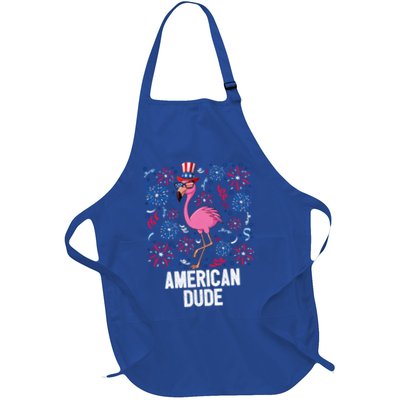 4th Of July American Dude Flamingo Us Flag Pride Patriotic Gift Apron