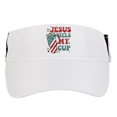 4th Of July Jesus Fills My Cup Adult Drive Performance Visor