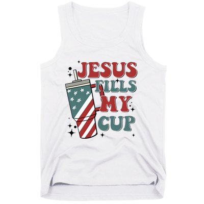 4th Of July Jesus Fills My Cup Tank Top