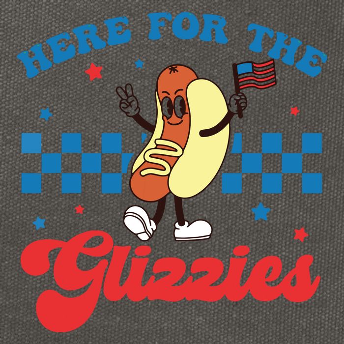 4th Of July Here For The Glizzies Funny Hot Dog Humor Cotton Canvas Backpack