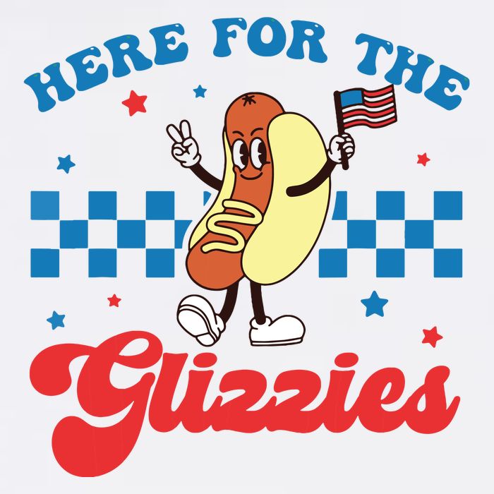 4th Of July Here For The Glizzies Funny Hot Dog Humor Doggie Tank