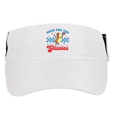 4th Of July Here For The Glizzies Funny Hot Dog Humor Adult Drive Performance Visor