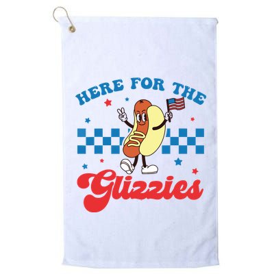 4th Of July Here For The Glizzies Funny Hot Dog Humor Golf Towel
