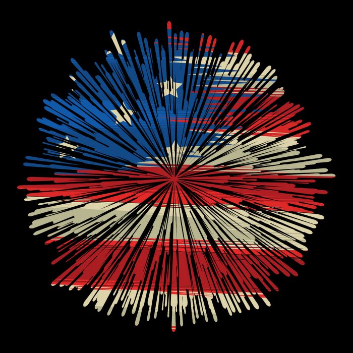 4th Of July Fireworks American Flag Design For Patriotic Celebration Tall T-Shirt