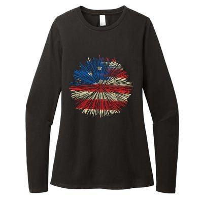 4th Of July Fireworks American Flag Design For Patriotic Celebration Womens CVC Long Sleeve Shirt