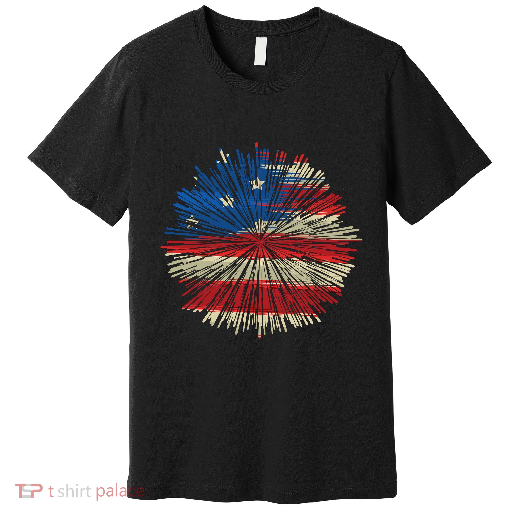4th Of July Fireworks American Flag Design For Patriotic Celebration Premium T-Shirt
