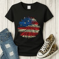 4th Of July Fireworks American Flag Design For Patriotic Celebration Womens T-Shirt