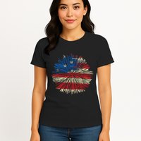 4th Of July Fireworks American Flag Design For Patriotic Celebration Womens T-Shirt
