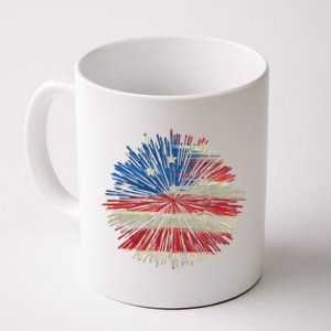 4th Of July Fireworks American Flag Design For Patriotic Celebration Coffee Mug