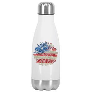 4th Of July Fireworks American Flag Design For Patriotic Celebration Stainless Steel Insulated Water Bottle