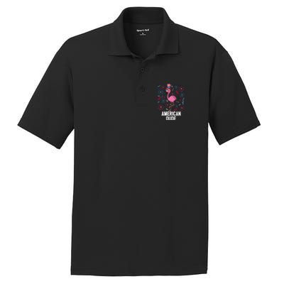 4th Of July American Dude Flamingo Us Flag Pride Patriotic Gift PosiCharge RacerMesh Polo