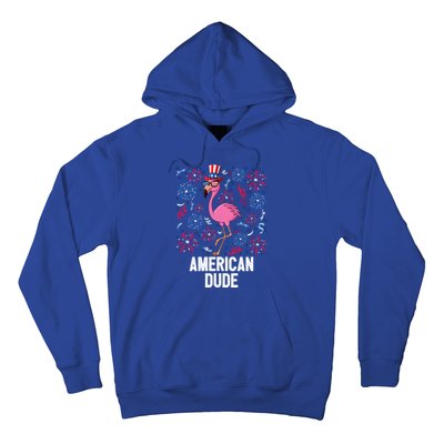 4th Of July American Dude Flamingo Us Flag Pride Patriotic Gift Hoodie