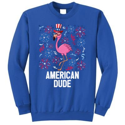 4th Of July American Dude Flamingo Us Flag Pride Patriotic Gift Sweatshirt