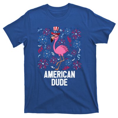 4th Of July American Dude Flamingo Us Flag Pride Patriotic Gift T-Shirt