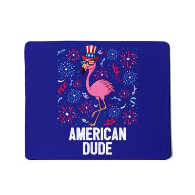 4th Of July American Dude Flamingo Us Flag Pride Patriotic Gift Mousepad