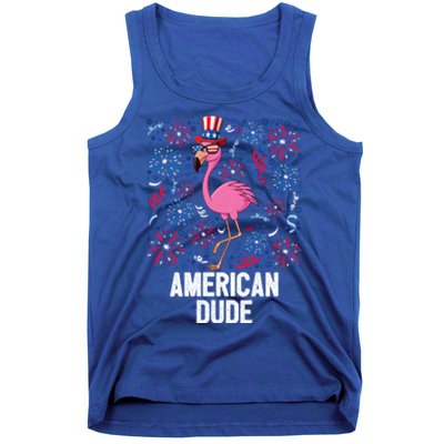 4th Of July American Dude Flamingo Us Flag Pride Patriotic Gift Tank Top