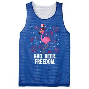 4th Of July Bbq Beer Freedom Flamingo Us Flag Patriotic Gift Mesh Reversible Basketball Jersey Tank