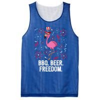 4th Of July Bbq Beer Freedom Flamingo Us Flag Patriotic Gift Mesh Reversible Basketball Jersey Tank