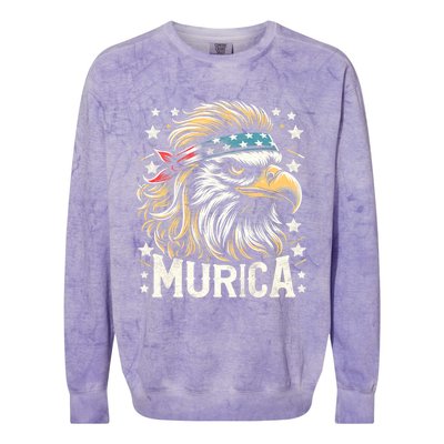 4th Of July Patriotic Funny Eagle July 4th Usa Murica Colorblast Crewneck Sweatshirt