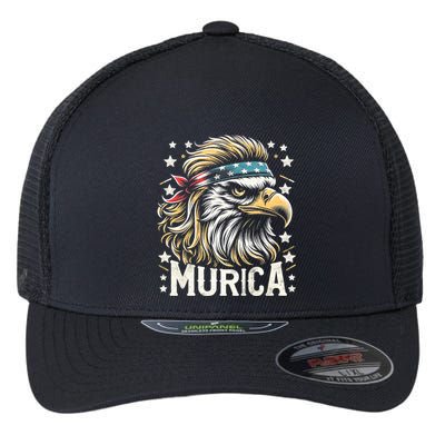 4th Of July Patriotic Funny Eagle July 4th Usa Murica Flexfit Unipanel Trucker Cap