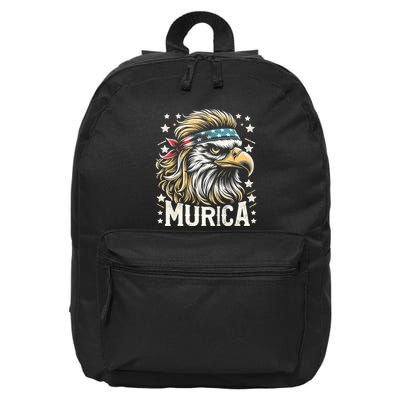 4th Of July Patriotic Funny Eagle July 4th Usa Murica 16 in Basic Backpack