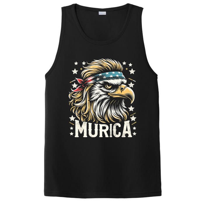 4th Of July Patriotic Funny Eagle July 4th Usa Murica PosiCharge Competitor Tank