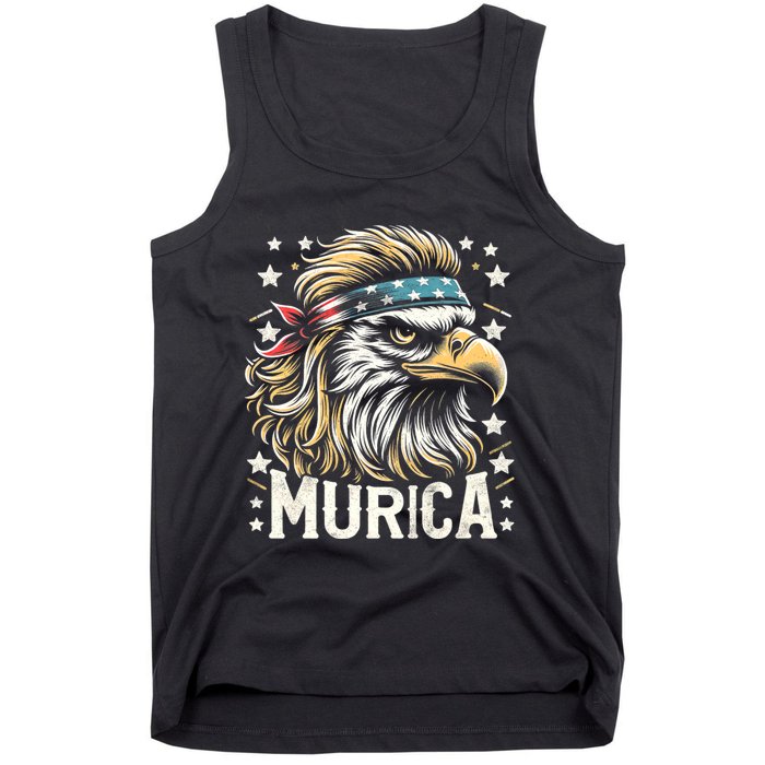 4th Of July Patriotic Funny Eagle July 4th Usa Murica Tank Top