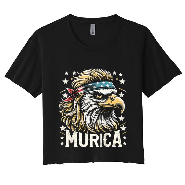 4th Of July Patriotic Funny Eagle July 4th Usa Murica Crop Top