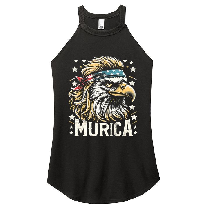 4th Of July Patriotic Funny Eagle July 4th Usa Murica Women's Perfect Tri Rocker Tank