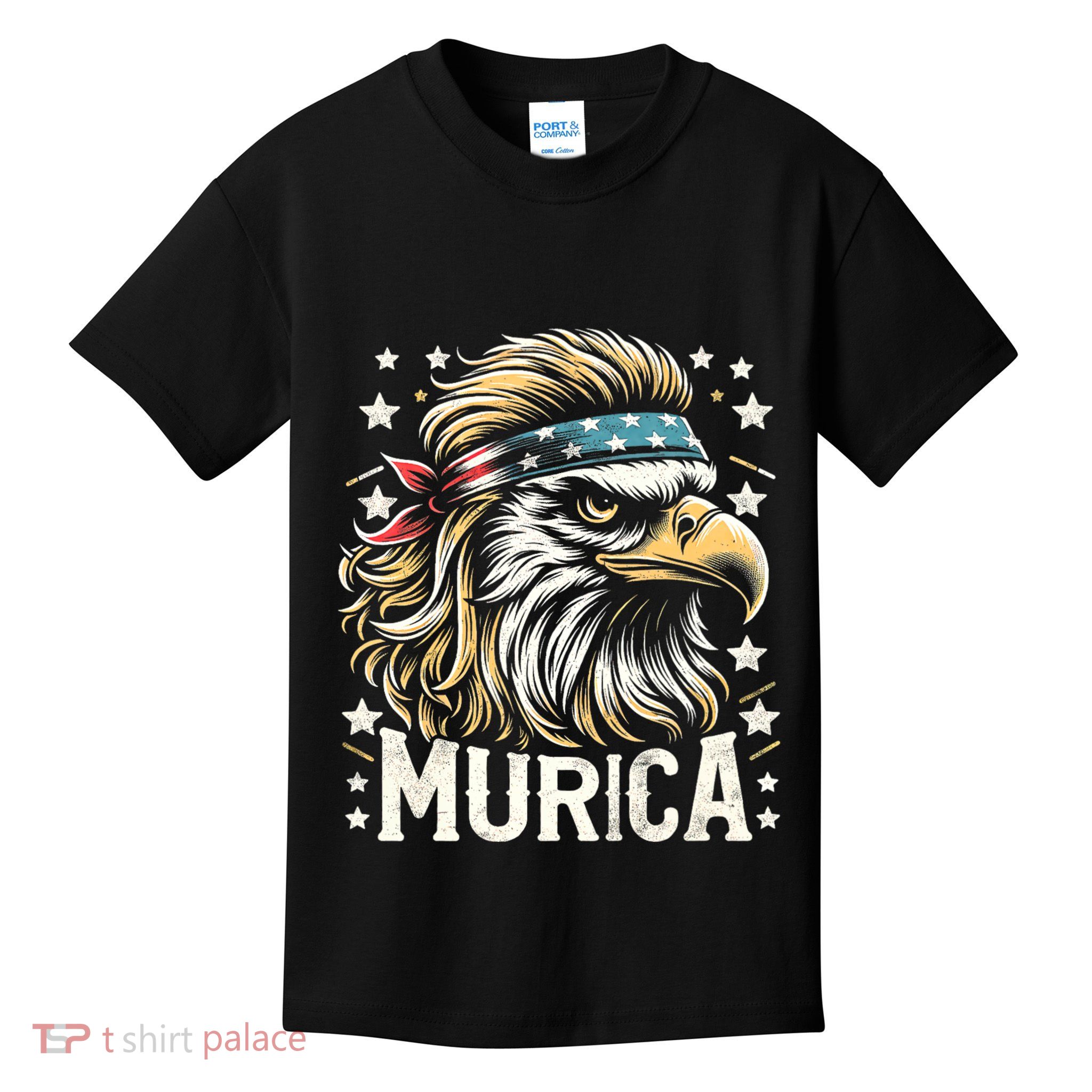 4th Of July Patriotic Funny Eagle July 4th Usa Murica Kids T-Shirt