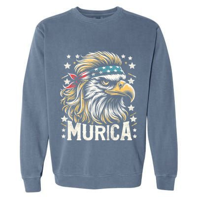 4th Of July Patriotic Funny Eagle July 4th Usa Murica Garment-Dyed Sweatshirt