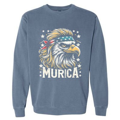 4th Of July Patriotic Funny Eagle July 4th Usa Murica Garment-Dyed Sweatshirt