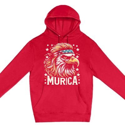 4th Of July Patriotic Funny Eagle July 4th Usa Murica Premium Pullover Hoodie