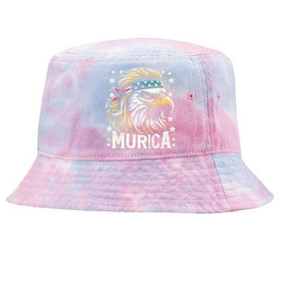 4th Of July Patriotic Funny Eagle July 4th Usa Murica Tie-Dyed Bucket Hat