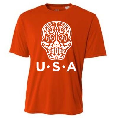 4th Of July Sugar Skull Gift Cooling Performance Crew T-Shirt