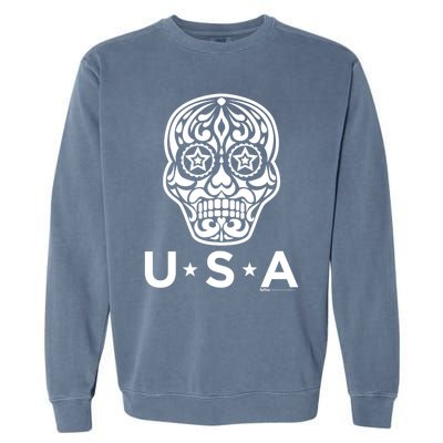 4th Of July Sugar Skull Gift Garment-Dyed Sweatshirt