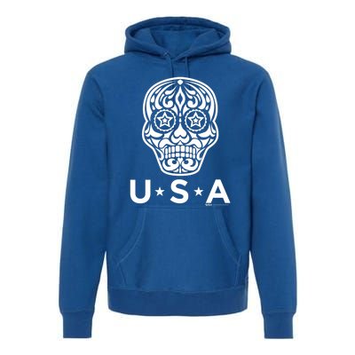 4th Of July Sugar Skull Gift Premium Hoodie