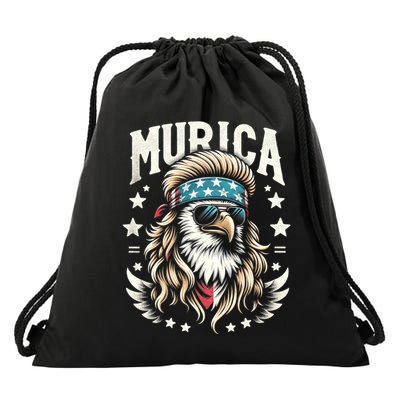 4th Of July Patriotic Funny Eagle July 4th Usa Murica Drawstring Bag